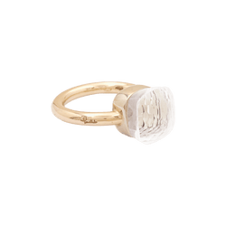 Bague Solitaire POMELLATO "Nudo Classic" en or rose et topaze - Castafiore