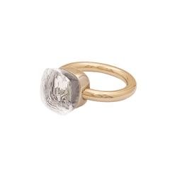 Bague Solitaire POMELLATO "Nudo Classic" en or rose et topaze - Castafiore