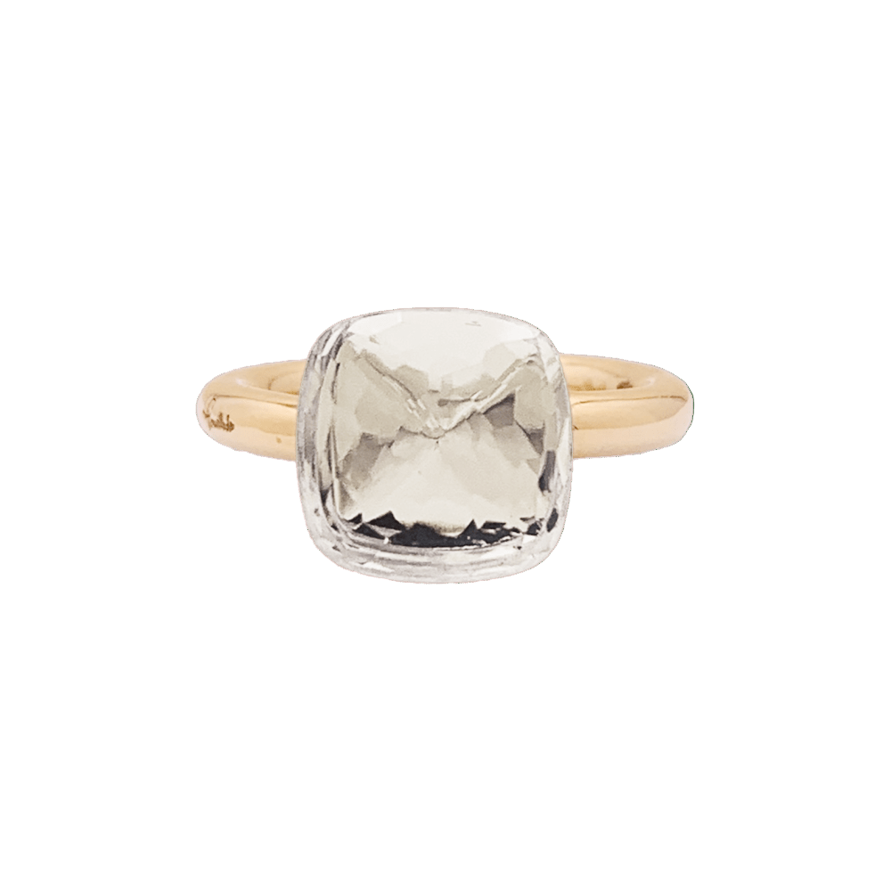 Bague Solitaire POMELLATO "Nudo Classic" en or rose et topaze - Castafiore