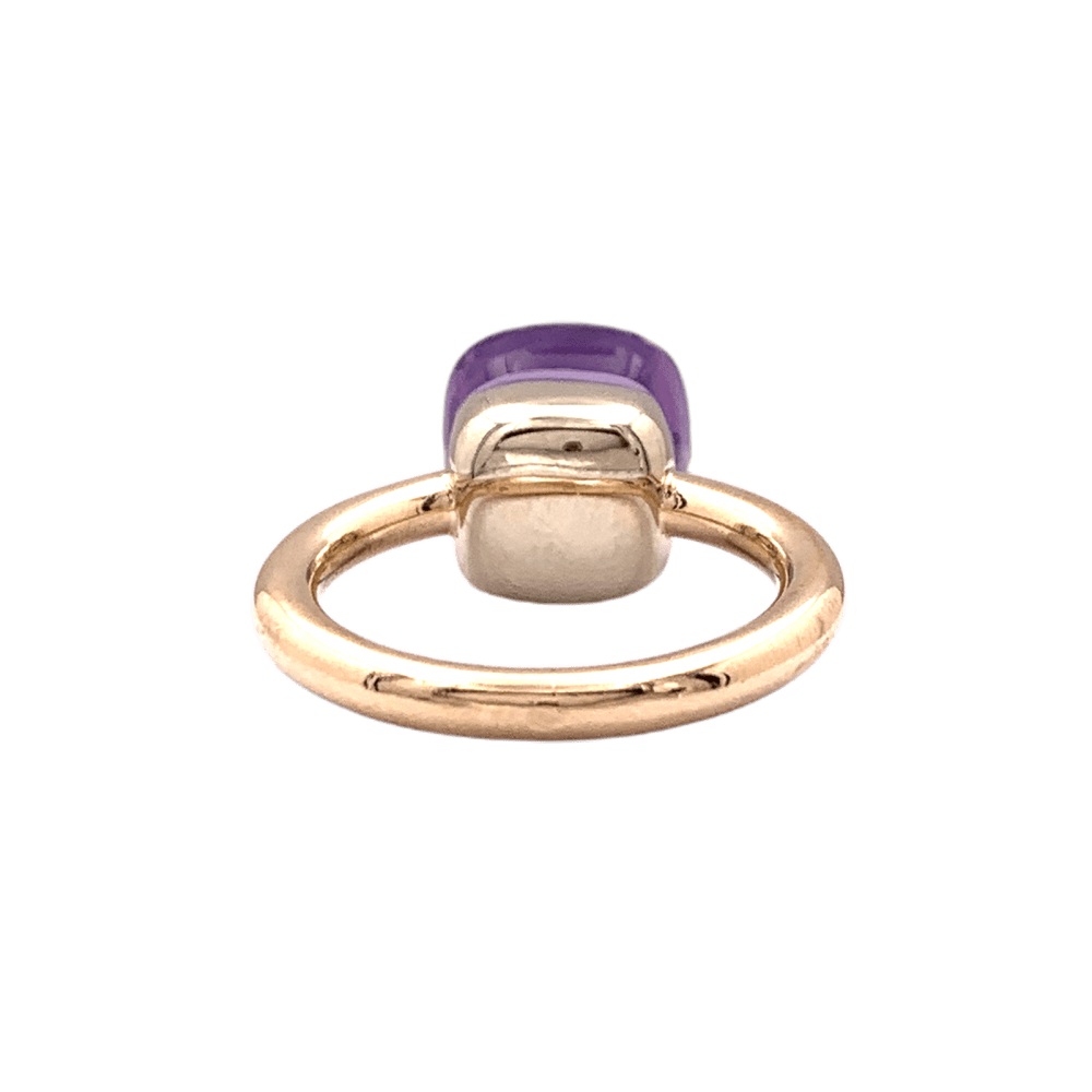 Bague Solitaire POMELLATO "Nudo Classic" en or rose, or blanc et améthyste - Castafiore