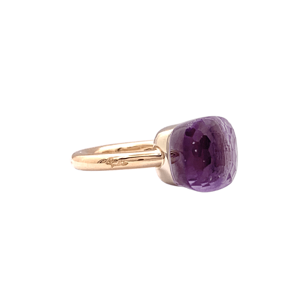 Bague Solitaire POMELLATO "Nudo Classic" en or rose, or blanc et améthyste - Castafiore