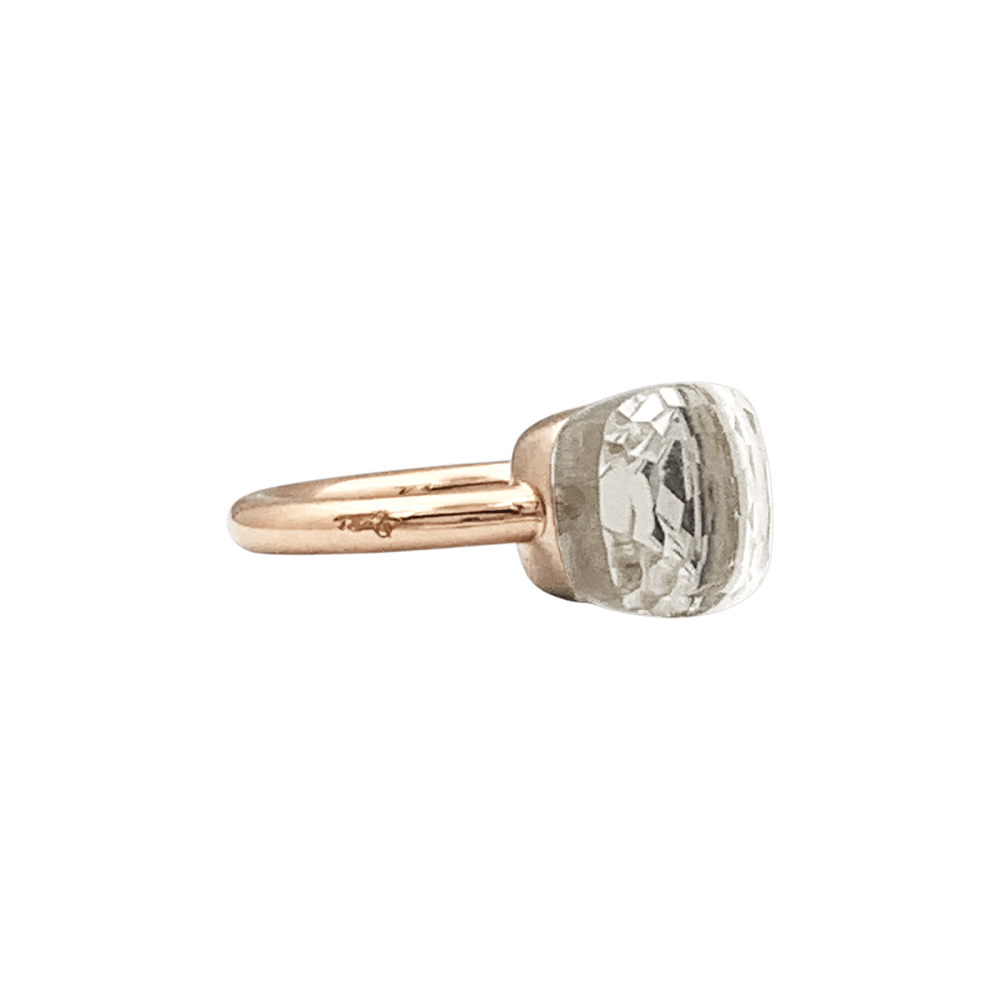 Bague Solitaire POMELLATO "Nudo" en or blanc, or rose et topaze - Castafiore