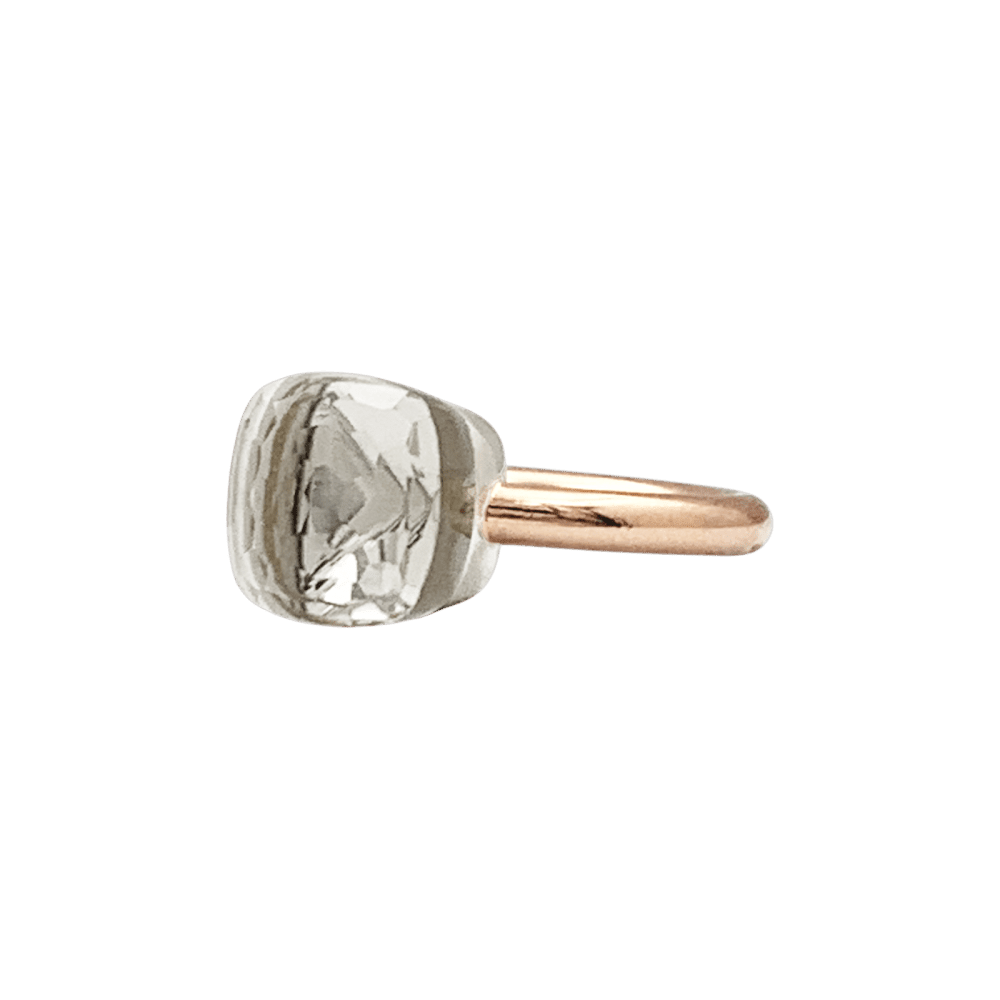 Bague Solitaire POMELLATO "Nudo" en or blanc, or rose et topaze - Castafiore