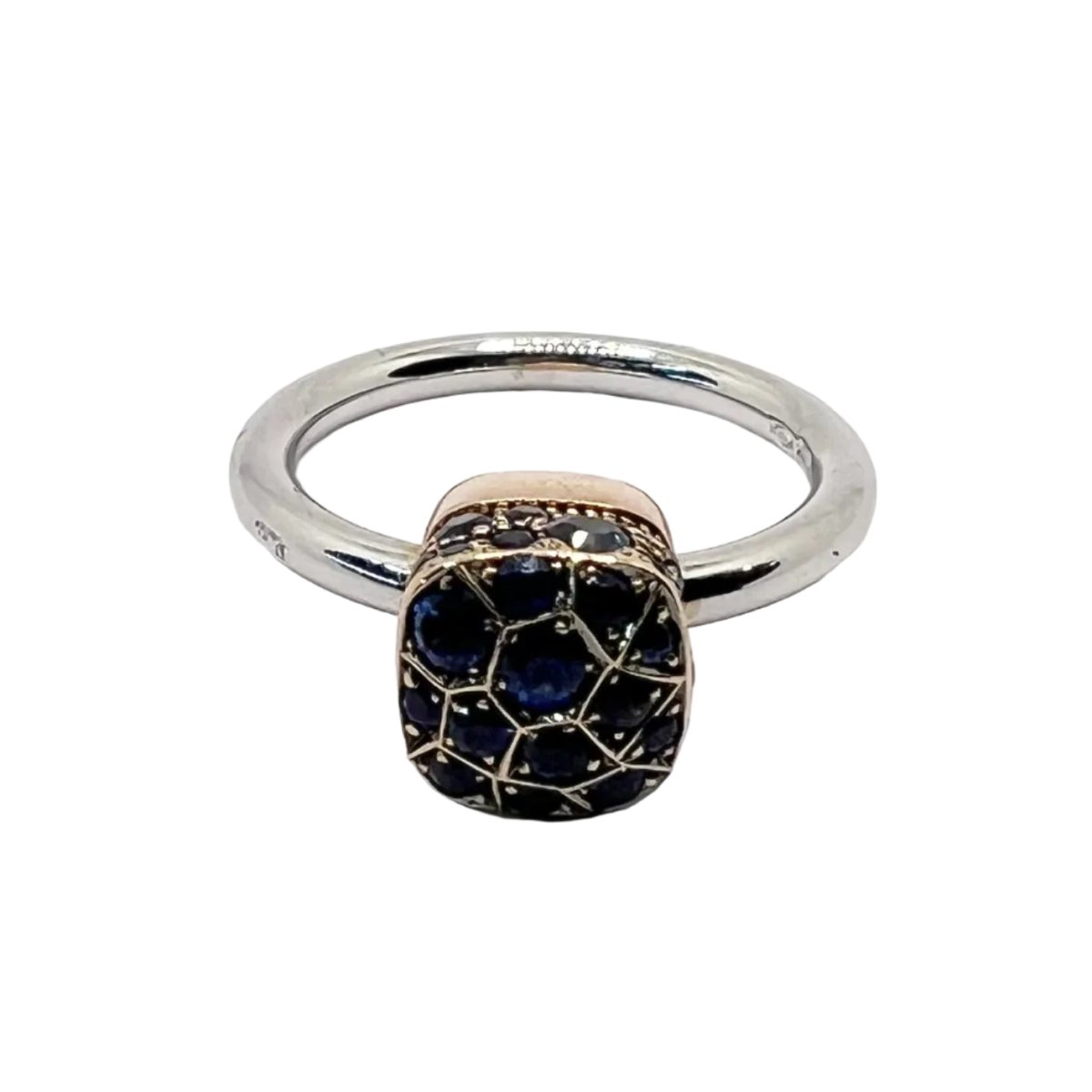 Bague Solitaire POMELLATO "Nudo" en or jaune et saphirs - Castafiore