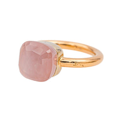 Bague Solitaire POMELLATO "Nudo" en or rose et quartz - Castafiore