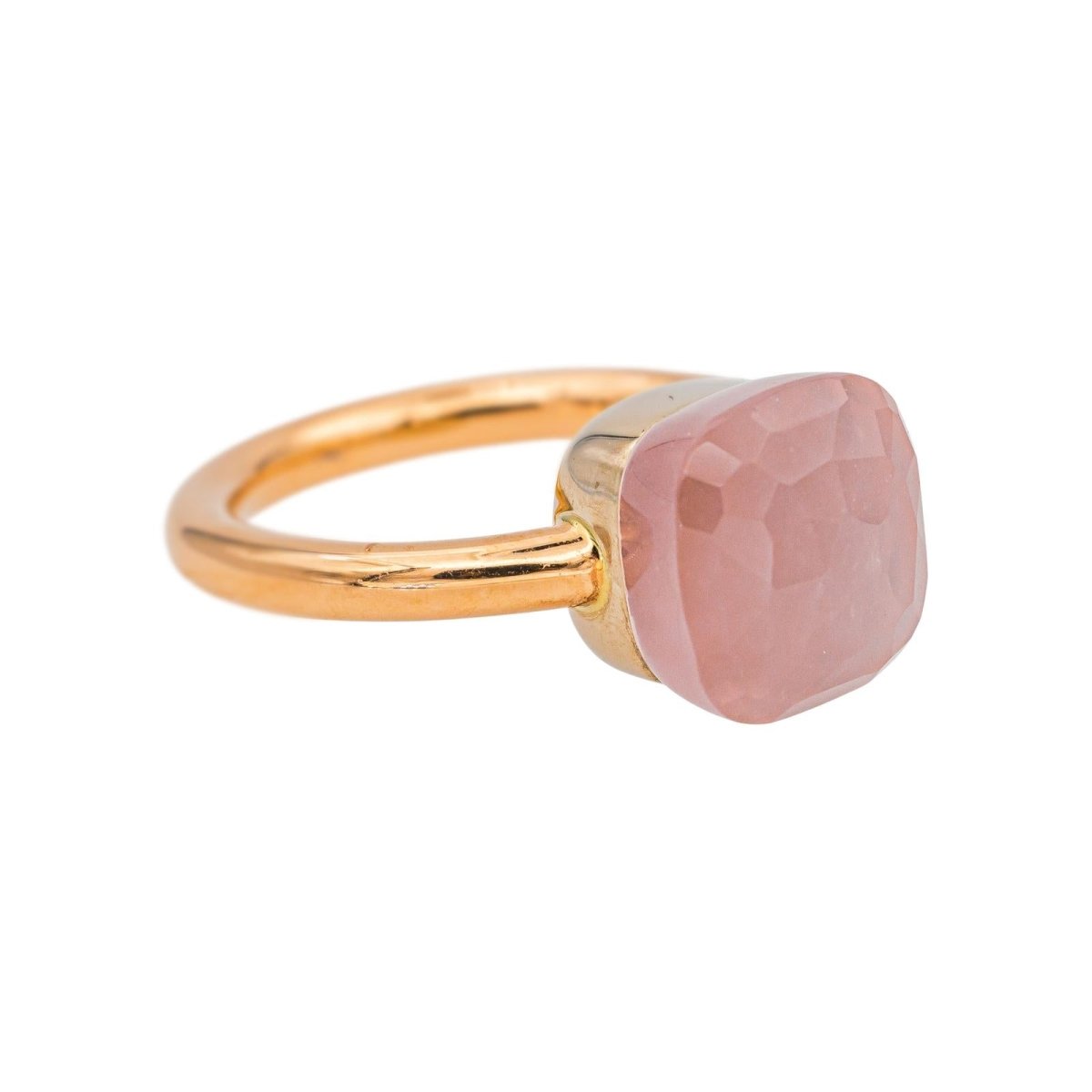 Bague Solitaire POMELLATO "Nudo" en or rose et quartz - Castafiore