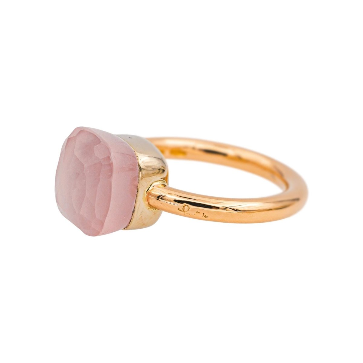 Bague Solitaire POMELLATO "Nudo" en or rose et quartz - Castafiore