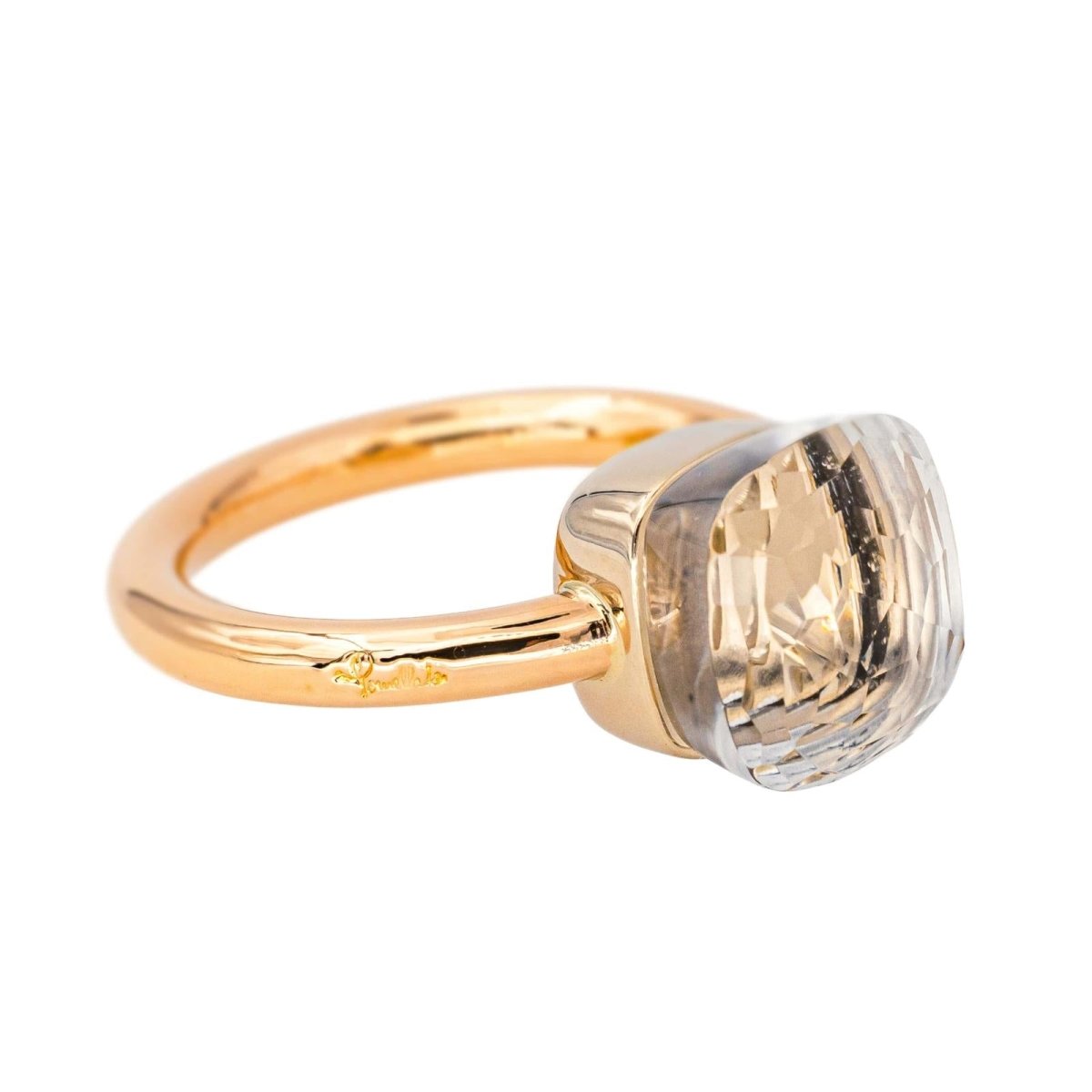 Bague Solitaire POMELLATO "Nudo" en or rose et topaze - Castafiore