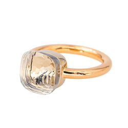 Bague Solitaire POMELLATO "Nudo" en or rose et topaze - Castafiore