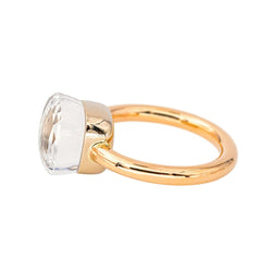 Bague Solitaire POMELLATO "Nudo" en or rose et topaze - Castafiore