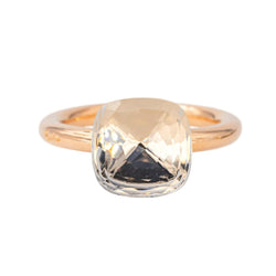 Bague Solitaire POMELLATO "Nudo" en or rose et topaze - Castafiore