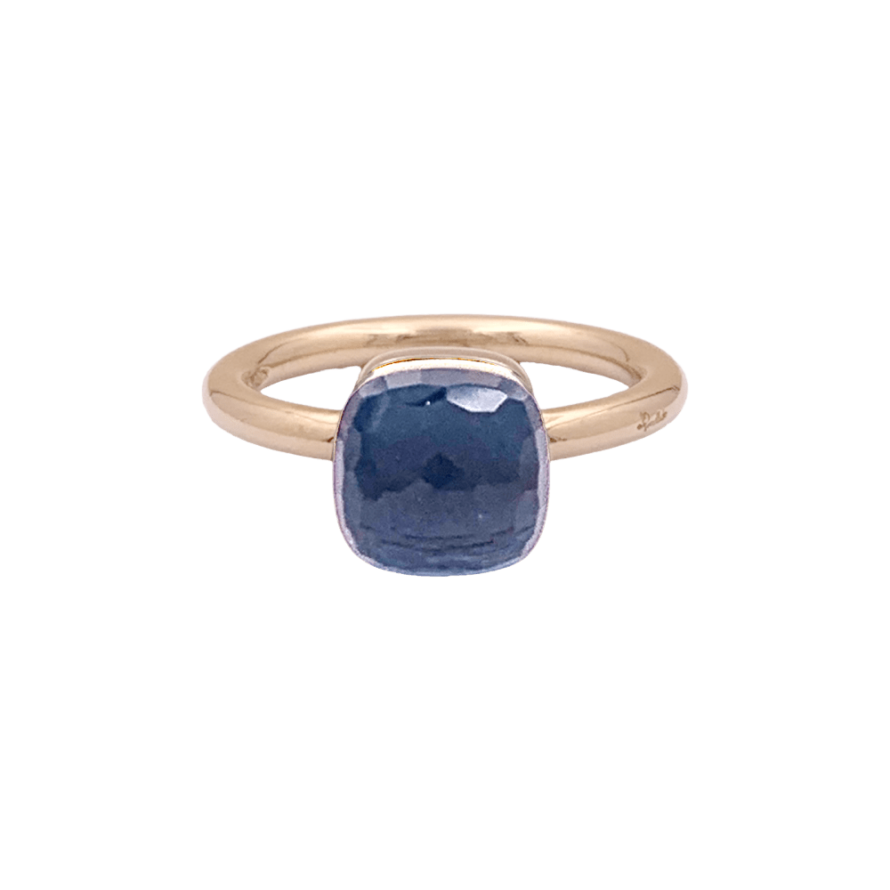 Bague Solitaire POMELLATO "Nudo" en or rose, or blanc et topaze - Castafiore