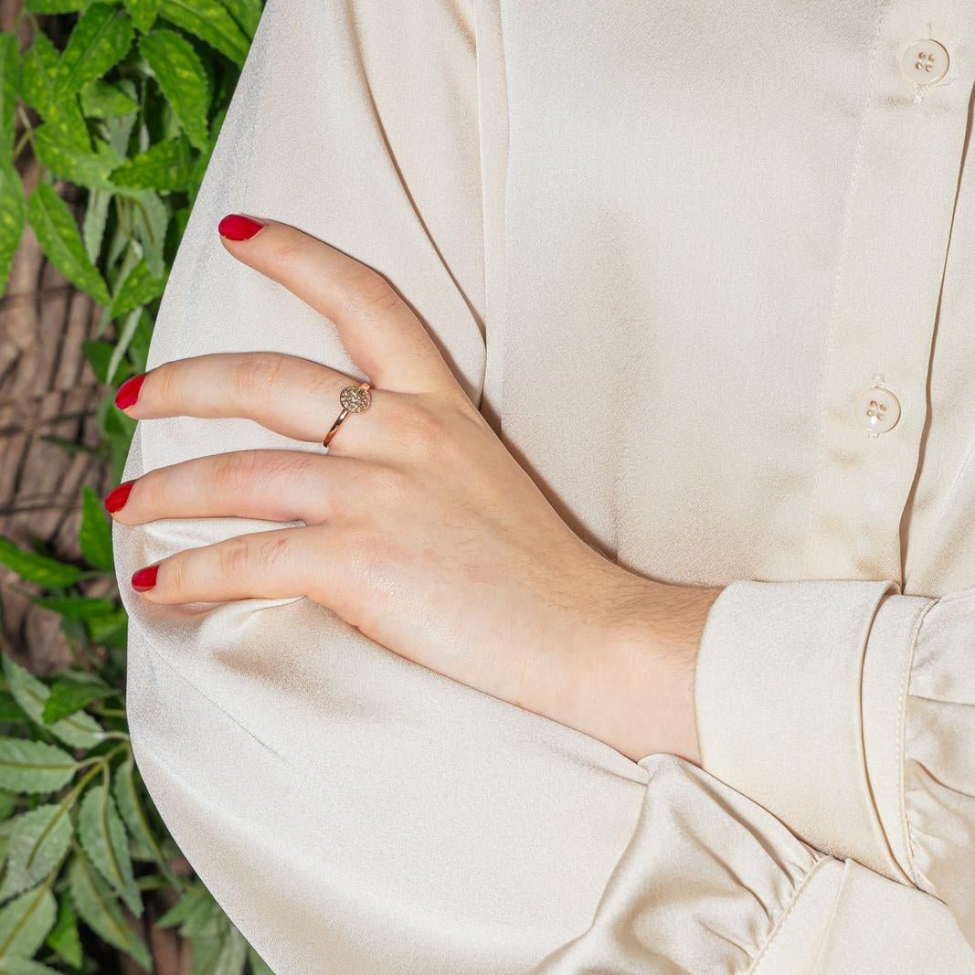 Bague Solitaire POMELLATO "Sabbia" en or rose et diamants - Castafiore