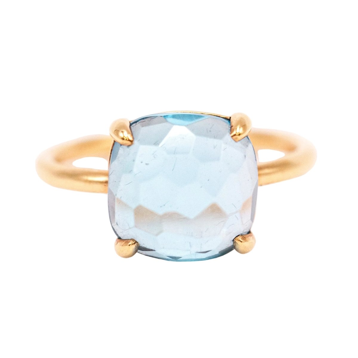 Bague Solitaire SWISS TOPAS en or jaune et topaze - Castafiore