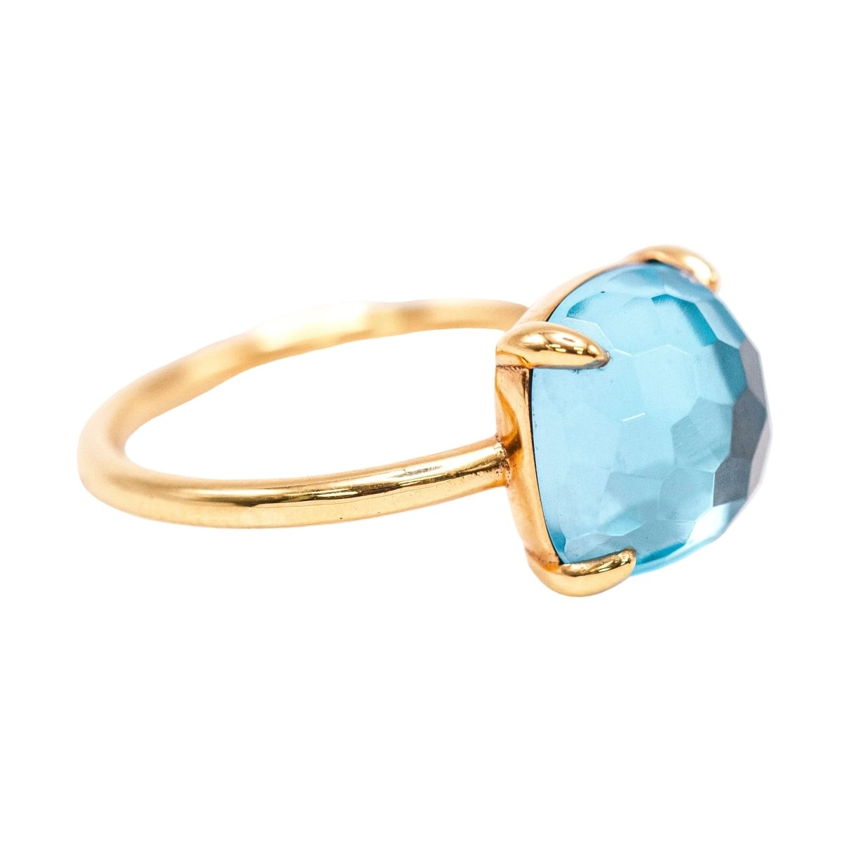 Bague Solitaire SWISS TOPAS en or jaune et topaze - Castafiore