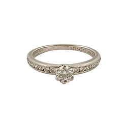 Bague Solitaire TIFFANY & CO. "Setting" en platine et diamants - Castafiore