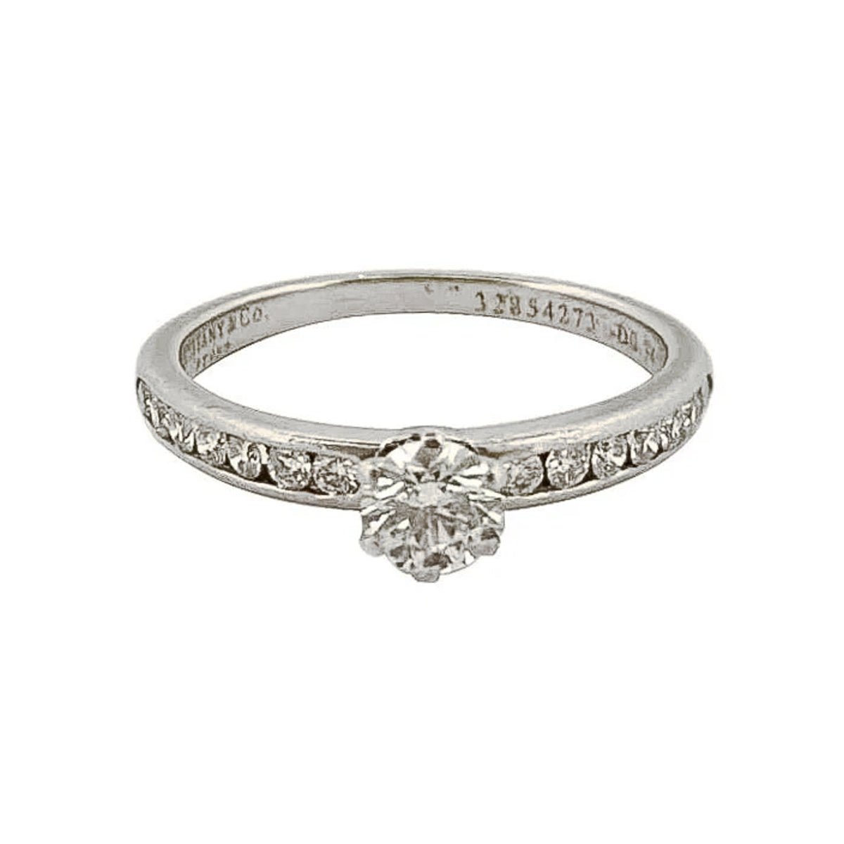 Bague Solitaire TIFFANY & CO. "Setting" en platine et diamants - Castafiore