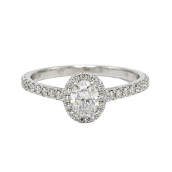 Bague Solitaire TIFFANY & CO. "Soleste" en platine et diamants - Castafiore