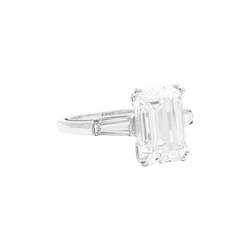 Bague Solitaire VAN CLEEF & ARPELS en or blanc, platine et diamants - Castafiore