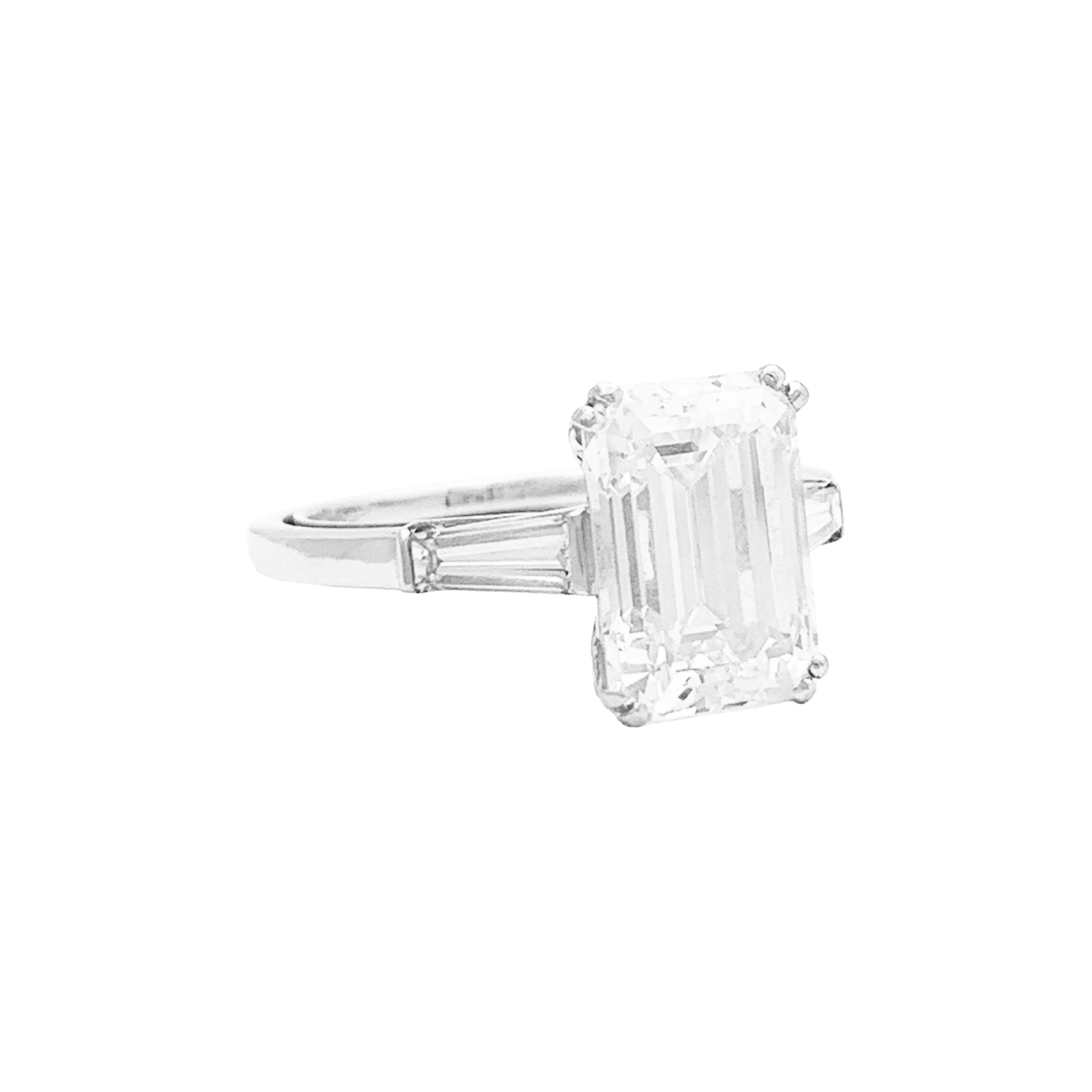 Bague Solitaire VAN CLEEF & ARPELS en or blanc, platine et diamants - Castafiore