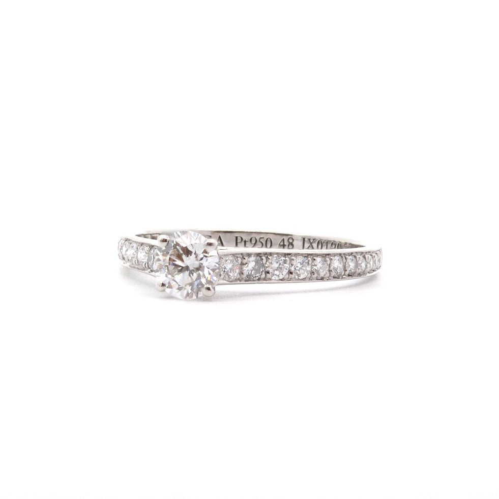 Bague Solitaire VAN CLEEF & ARPELS en platine et diamants - Castafiore