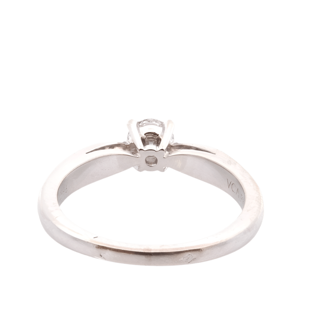 Bague Solitaire VAN CLEEF & ARPELS en platine et diamants - Castafiore