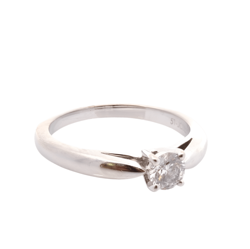 Bague Solitaire VAN CLEEF & ARPELS en platine et diamants - Castafiore
