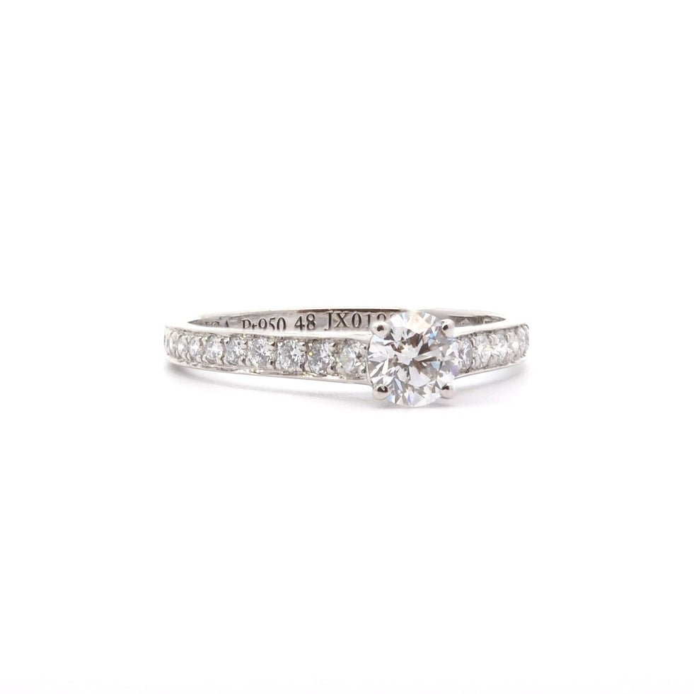 Bague Solitaire VAN CLEEF & ARPELS en platine et diamants - Castafiore