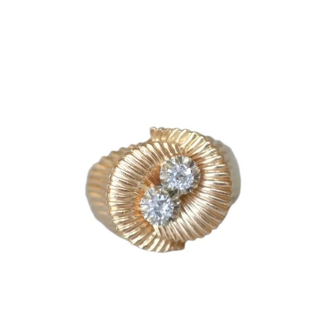 Bague spirale or rose et diamants - Castafiore