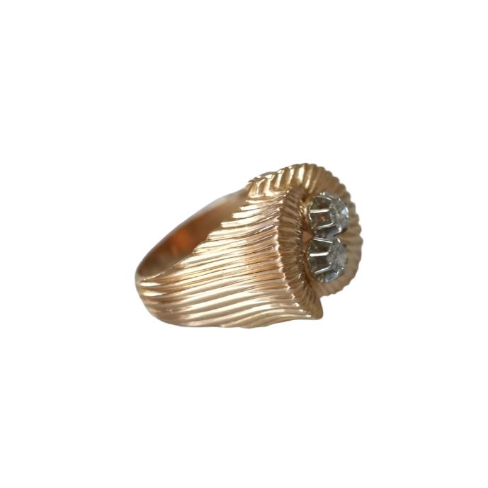 Bague spirale or rose et diamants - Castafiore