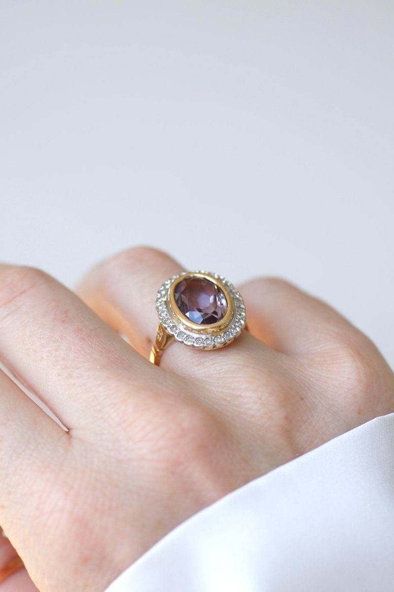 Bague Style Art Déco Améthyste et Diamants - Castafiore