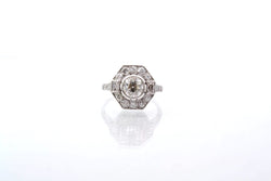 Bague style art déco en platine sertie de diamants - Castafiore