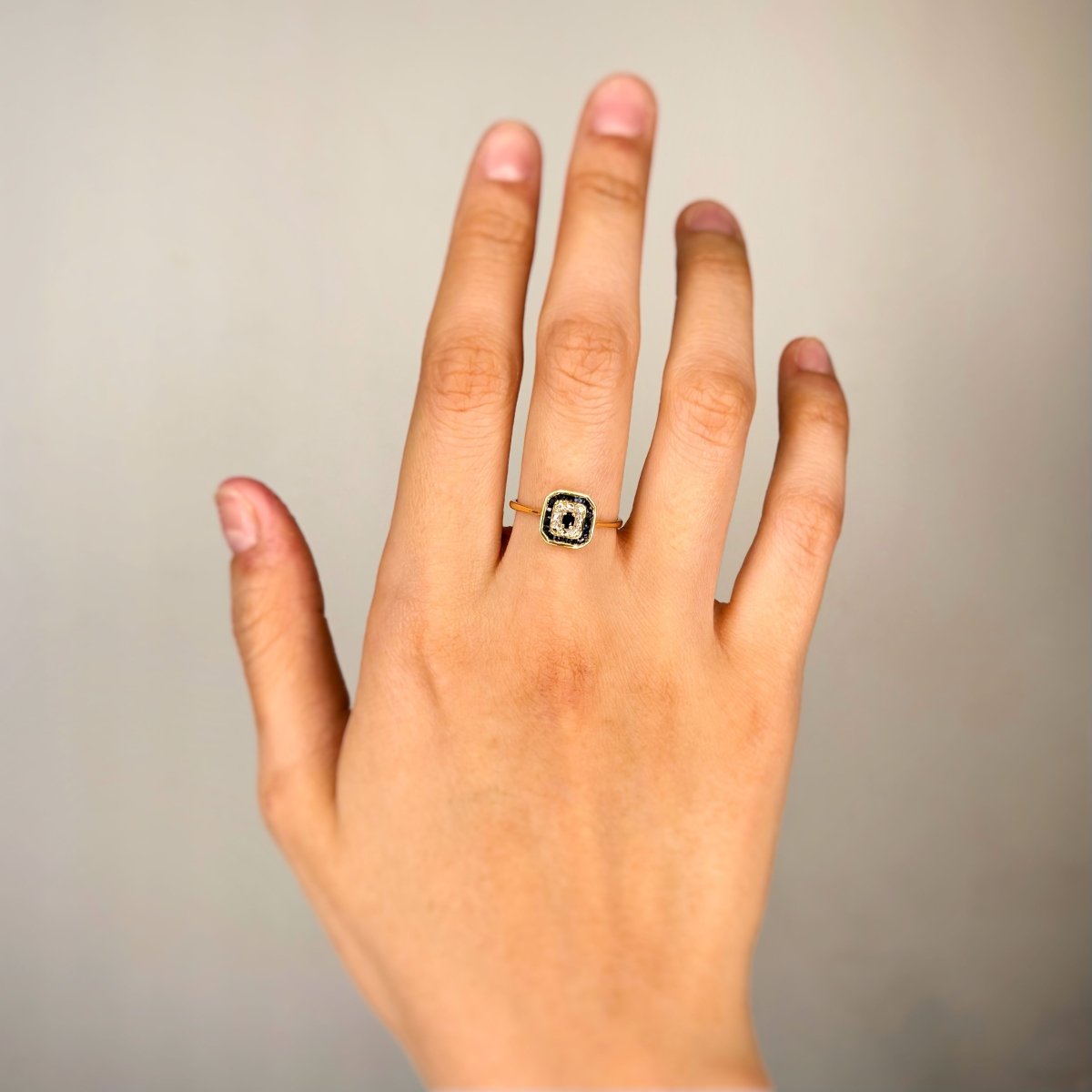 Bague style Art Déco - Or & Saphirs - Castafiore