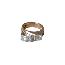 Bague Tank Asymétrique Diamants 1,20 Cts - Castafiore