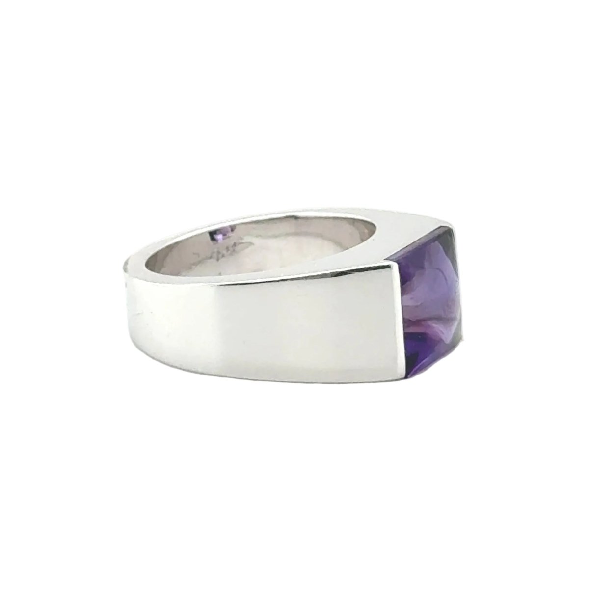 Bague Tank CARTIER en or blanc et améthyste - Castafiore