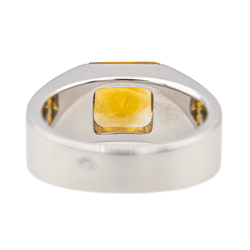 Bague Tank CARTIER en or blanc et citrine - Castafiore