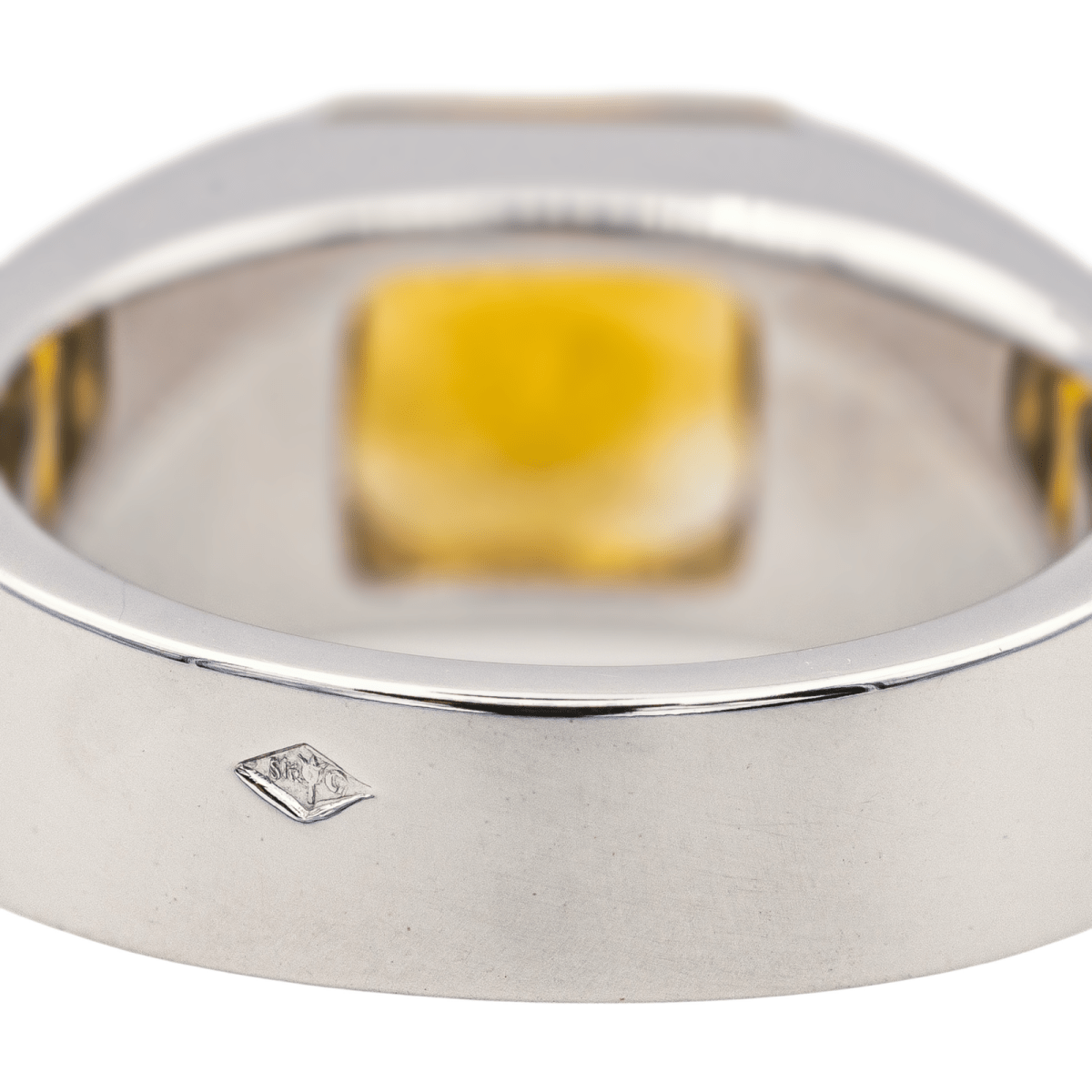 Bague Tank CARTIER en or blanc et citrine - Castafiore