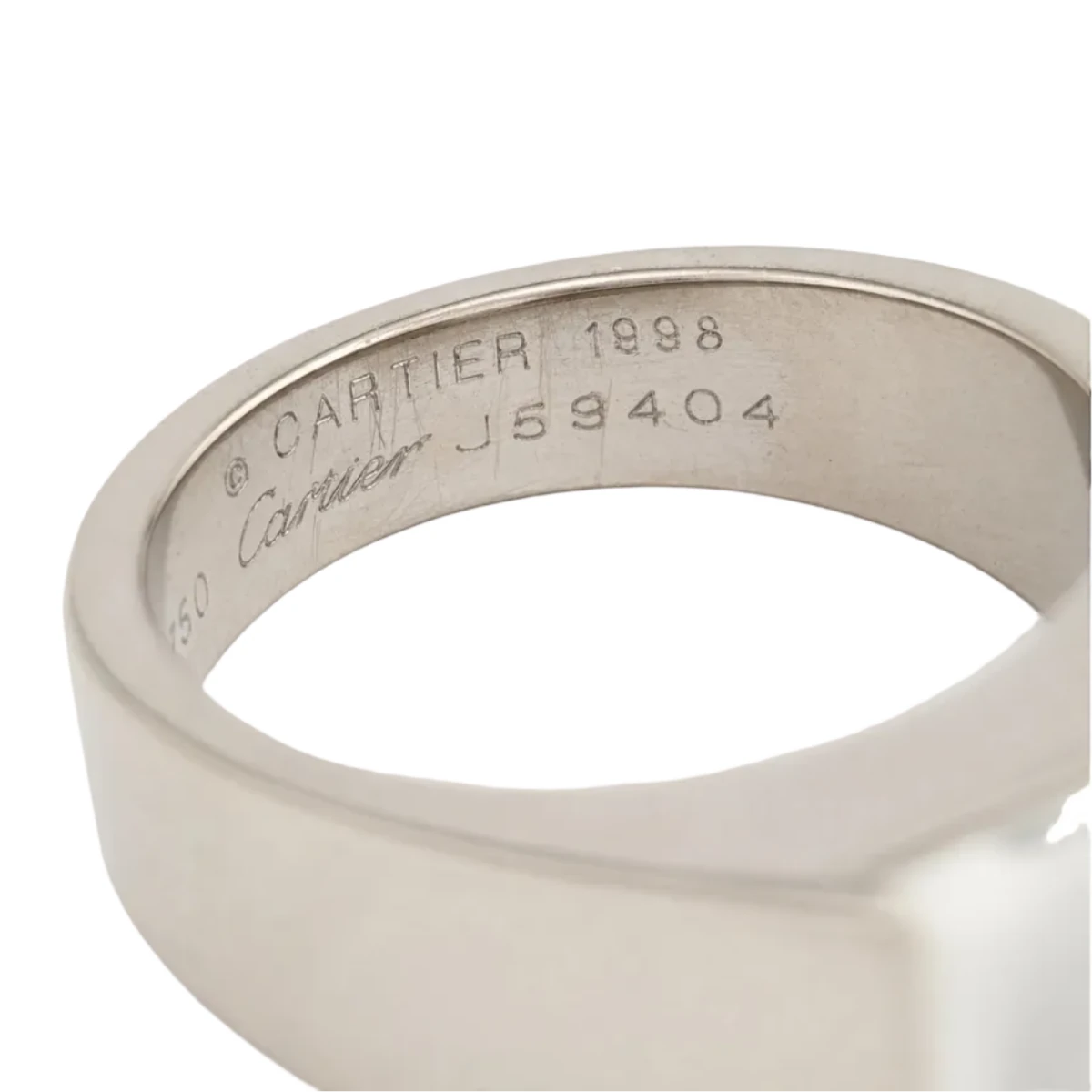 Bague Tank CARTIER en or blanc et pierre de lune - Castafiore