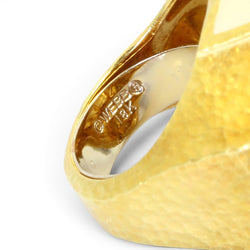 Bague Tank DAVID WEBB en or jaune, émail et diamants - Castafiore