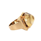 BAGUE TANK DES ANNEES 1940, CITRINE ET OR - Castafiore