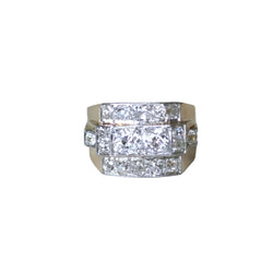 Bague Tank Diamants 3,00 Cts Or et Platine - Castafiore