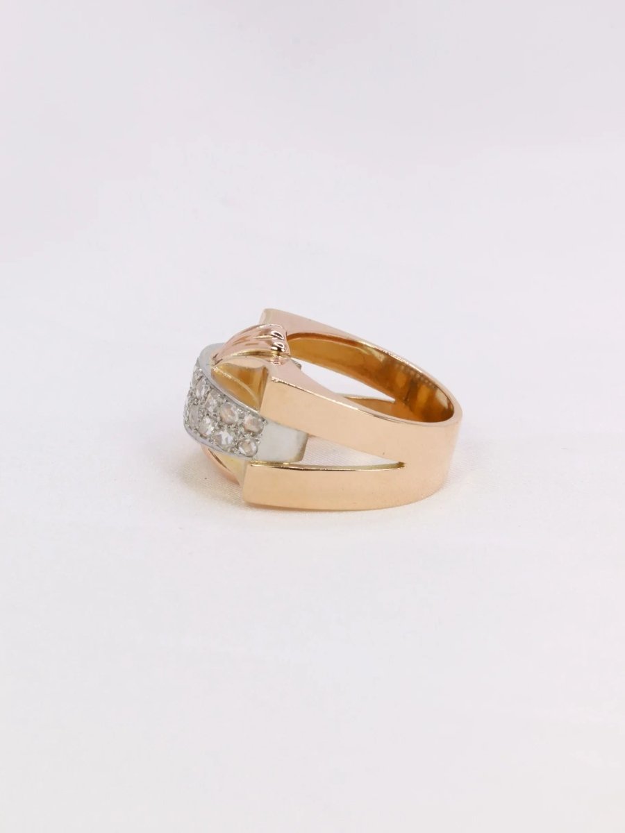 Bague Tank diamants taille rose - Castafiore