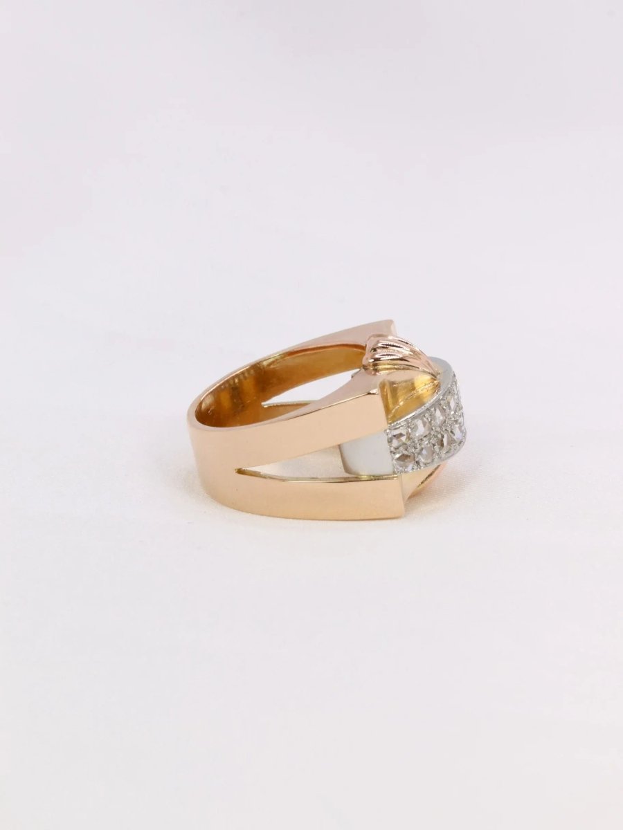 Bague Tank diamants taille rose - Castafiore