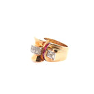 Bague tank d'occasion rubis et diamants - Castafiore