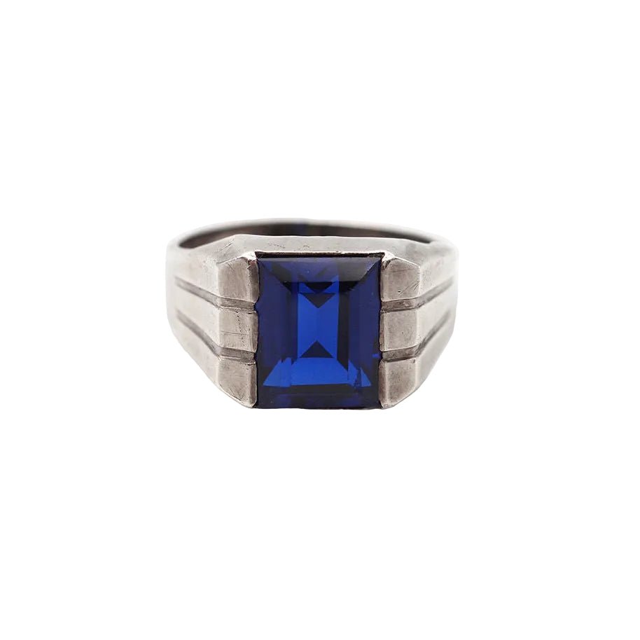 Bague Tank en argent et spinelle - Castafiore