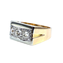 Bague Tank en or 18 carats et platine en diamants - Castafiore