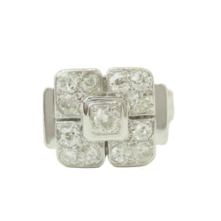 Bague Tank en or blanc et diamants - Castafiore