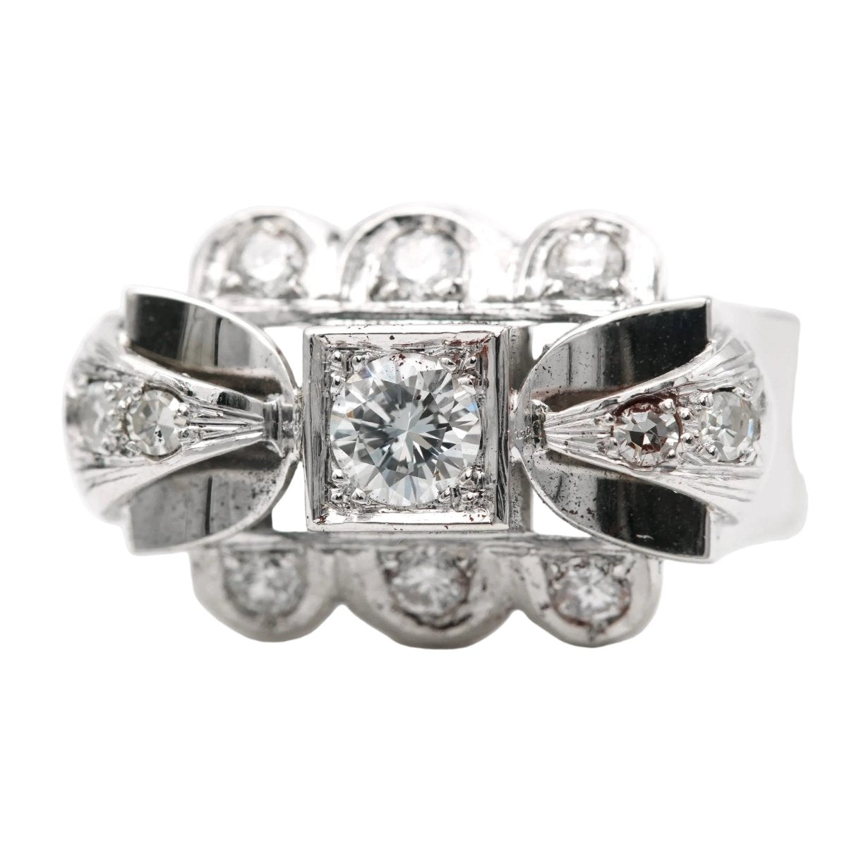 Bague Tank en or blanc et diamants - Castafiore