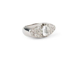 Bague Tank en or blanc et diamants - Castafiore