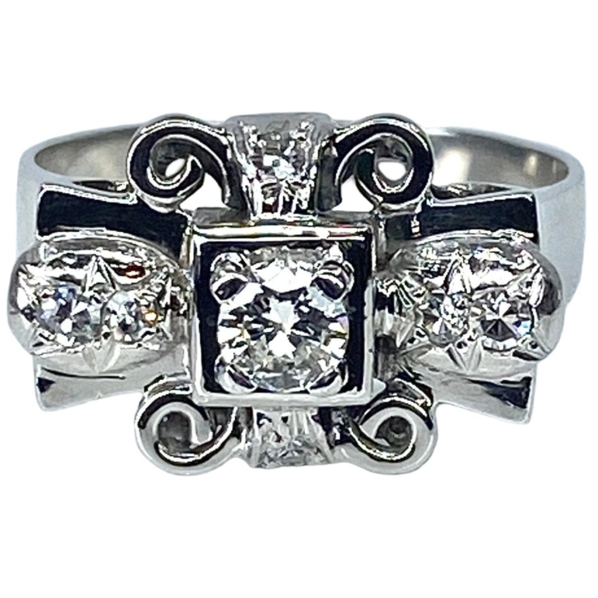 Bague Tank en or blanc et diamants - Castafiore